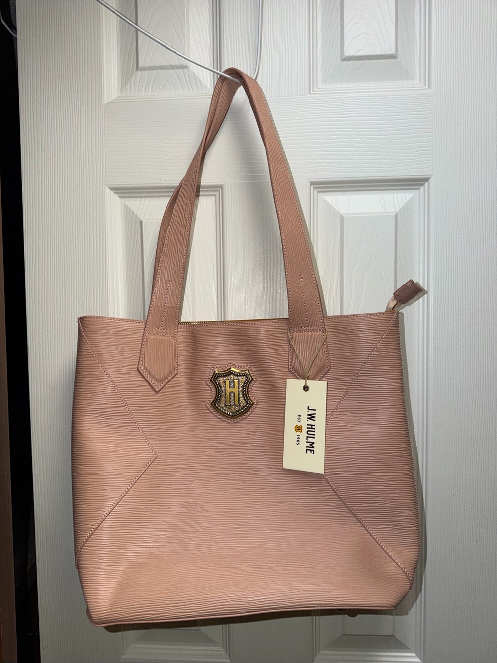 Brand New J.W. Hulme Co. Crest Heritage Leather Tote Bag – Blush Pink (NWT)